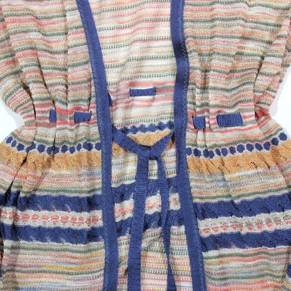 M Missoni Stripe Full Length Tie Cardigan Jacket - Picture 6 of 6